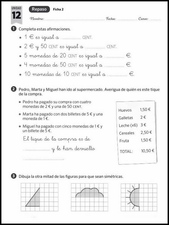 Revisões de matemática para crianças de 7 anos 60