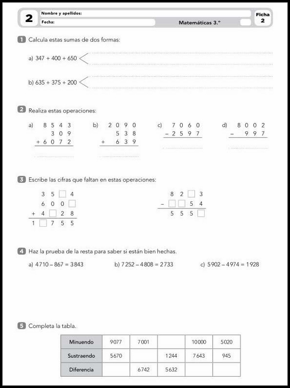 Exercices de mathématiques pour enfants de 8 ans 3