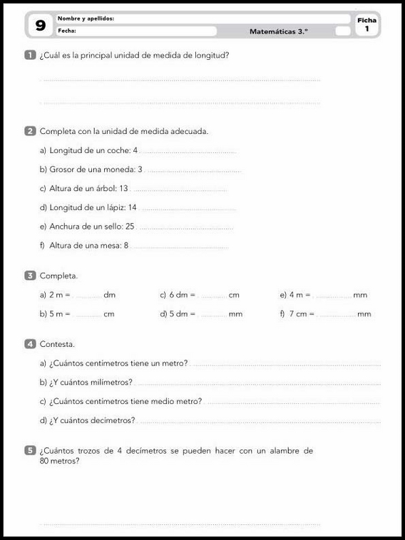 Exercícios de matemática para crianças de 8 anos 104