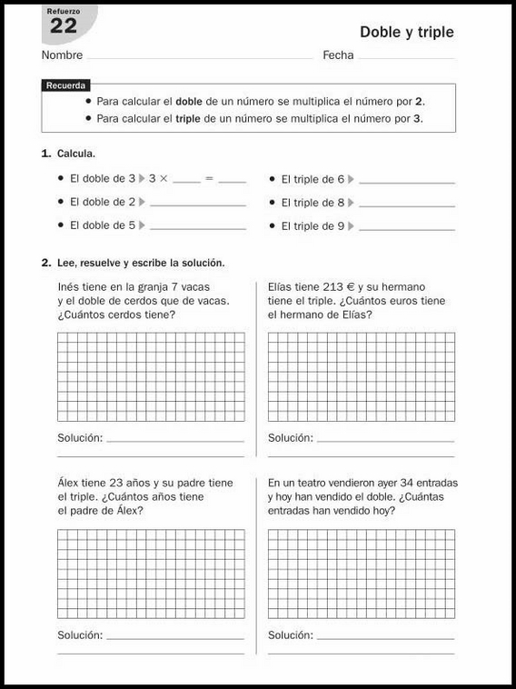 8 años 3º Educacion Primaria Refuerzo 133