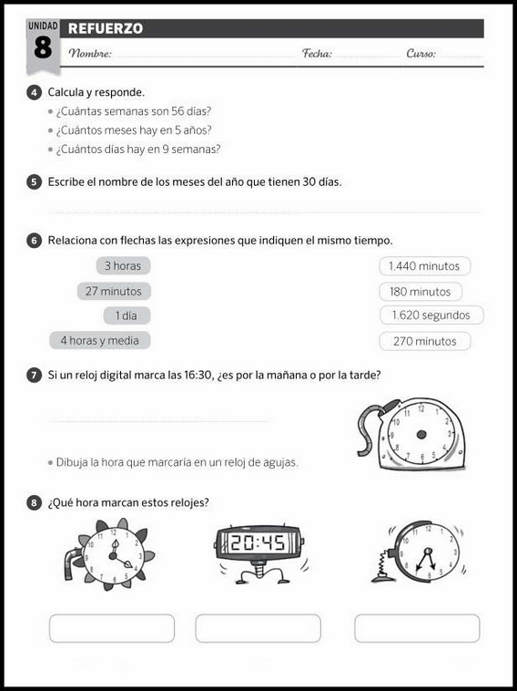 Exercícios de matemática para crianças de 8 anos 174