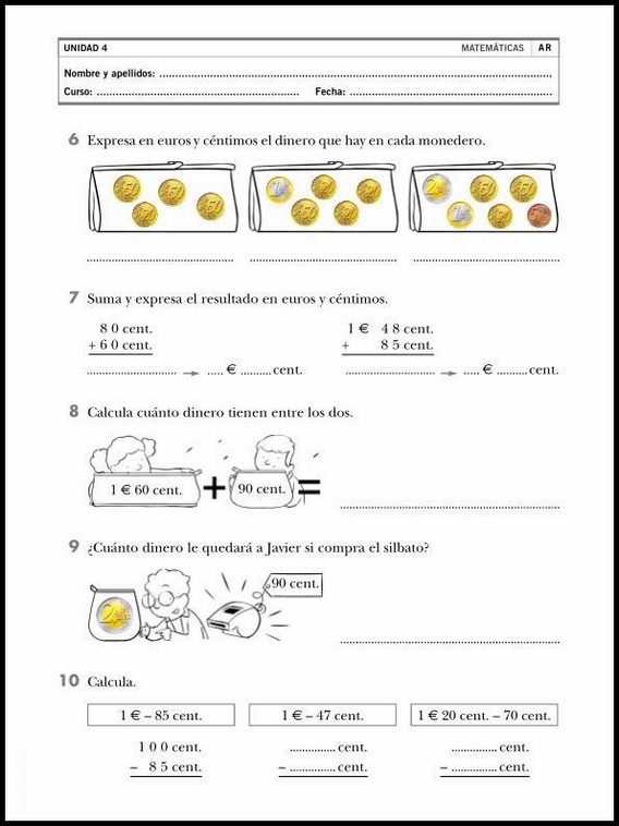 Exercícios de matemática para crianças de 8 anos 20