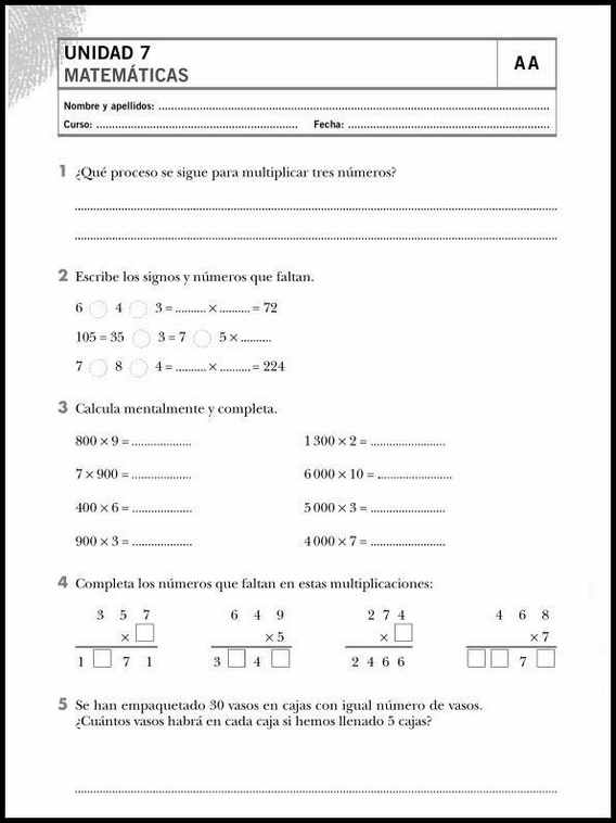 Exercícios de matemática para crianças de 8 anos 39