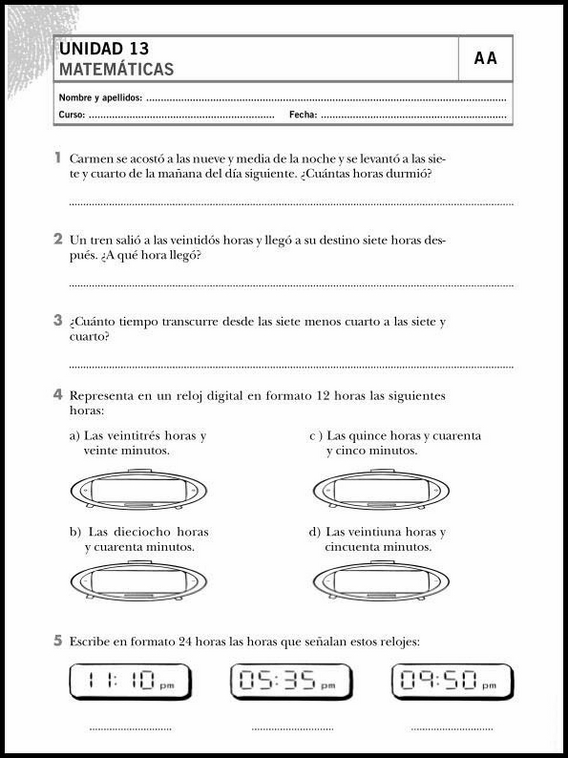 Exercícios de matemática para crianças de 8 anos 74