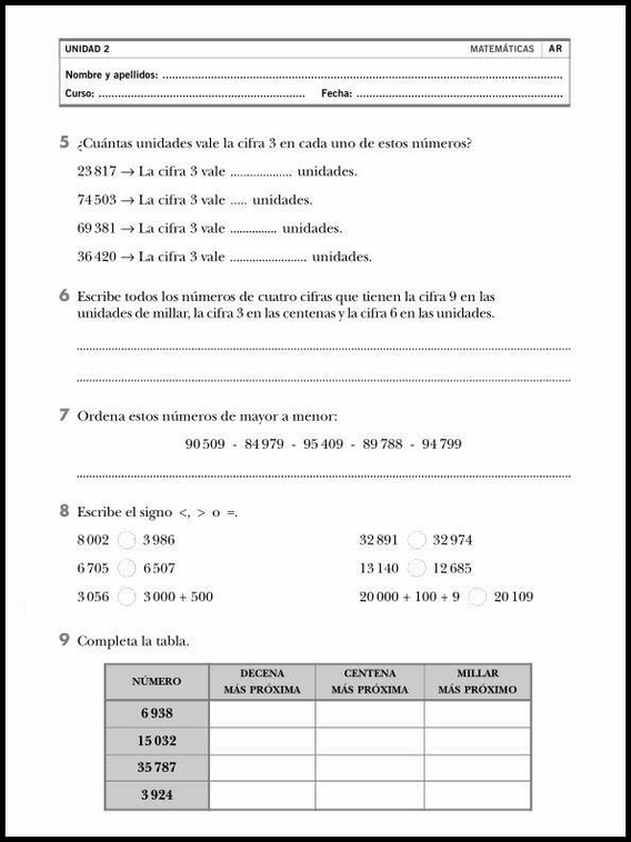 Exercícios de matemática para crianças de 8 anos 8