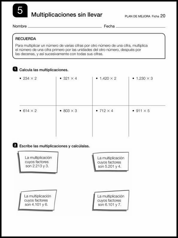 Révisions de mathématiques pour enfants de 8 ans 20