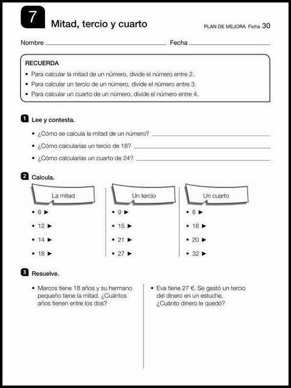 Revisões de matemática para crianças de 8 anos 30