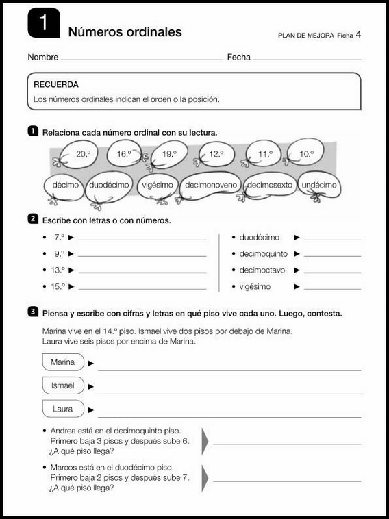 8 años 3º Educacion Primaria Repaso 4