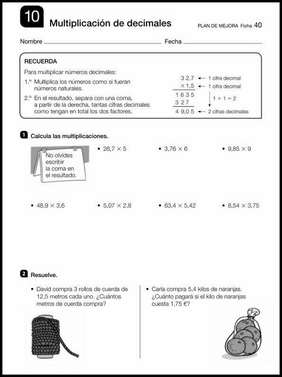 Revisões de matemática para crianças de 8 anos 40