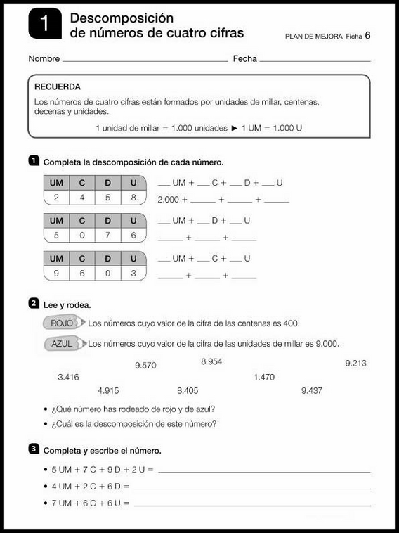 Mathe-Wiederholungsblätter für 8-Jährige 6