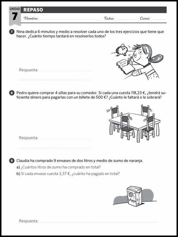 Revisões de matemática para crianças de 8 anos 77