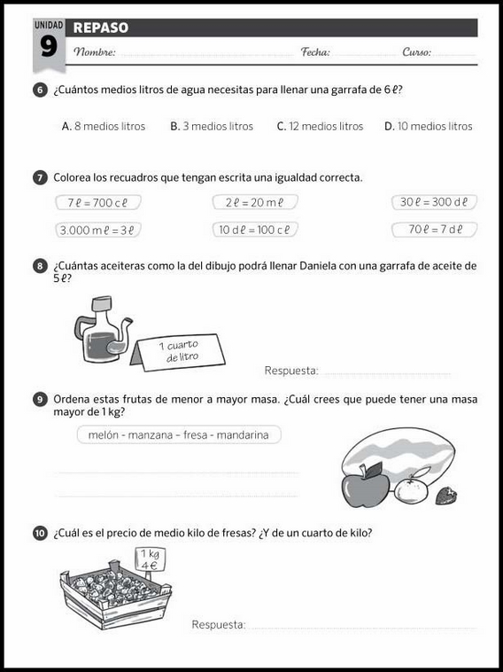 Revisões de matemática para crianças de 8 anos 82