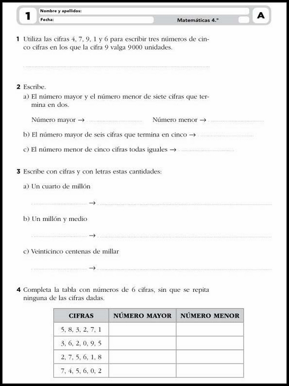 Atividades de matemática para crianças de 9 anos 1