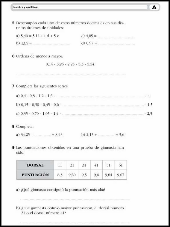 9 años 4º Educacion Primaria Ampliacion 12