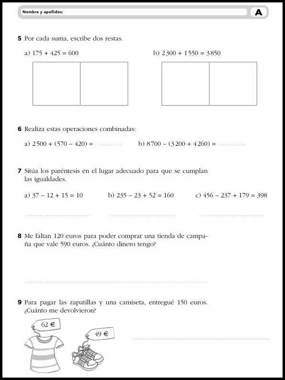 Esercizi di matematica per bambini di 9 anni 4