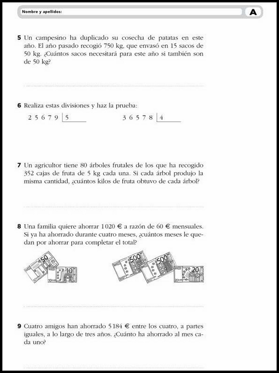 Esercizi di matematica per bambini di 9 anni 8