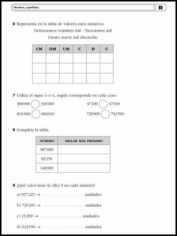 Exercícios de matemática para crianças de 9 anos 2