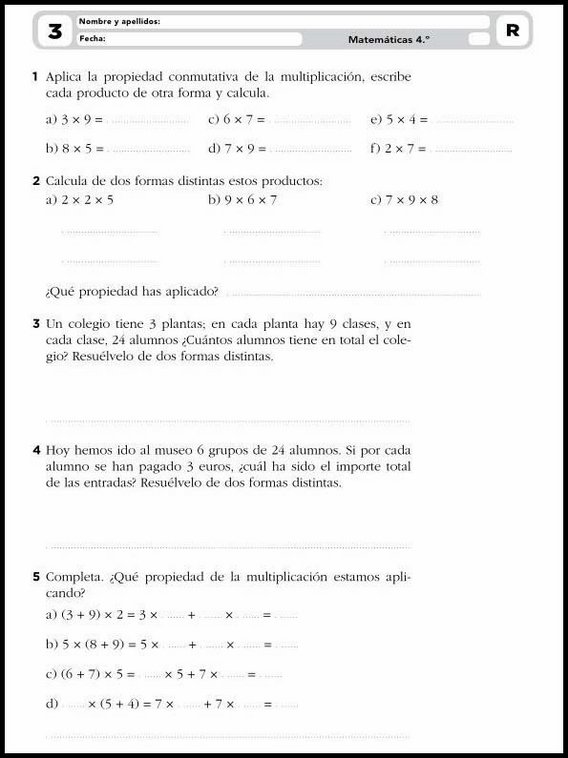 9 años 4º Educacion Primaria Refuerzo 5