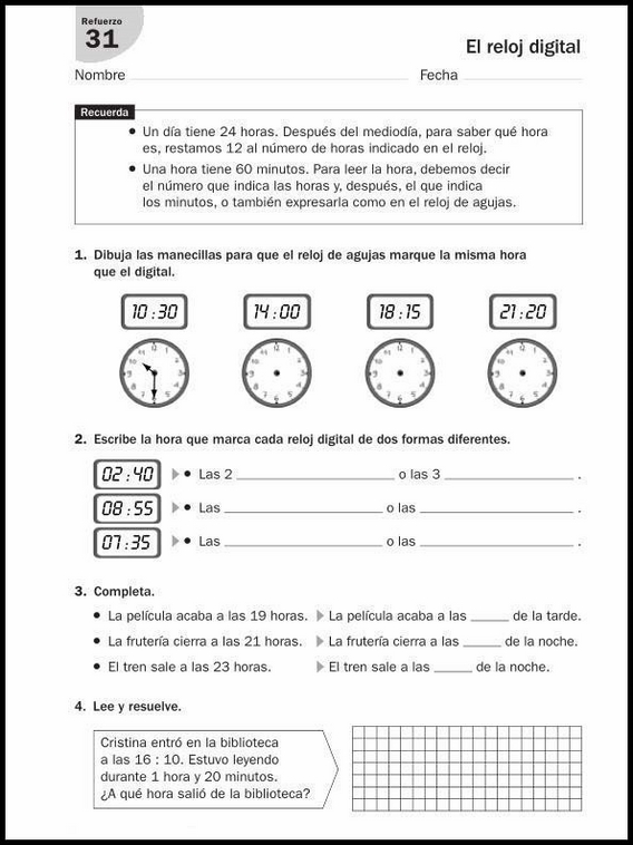 Entraînements de mathématiques pour enfants de 9 ans 55