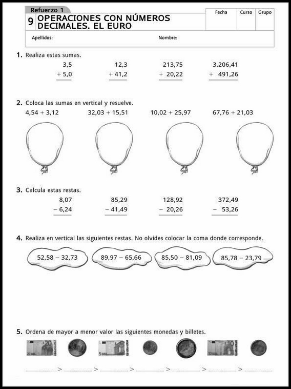 Exercícios de matemática para crianças de 9 anos 92