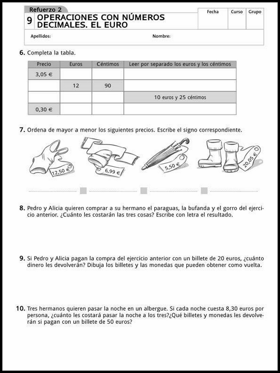 Exercícios de matemática para crianças de 9 anos 93