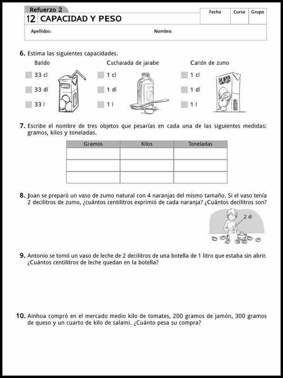 9 años 4º Educacion Primaria Refuerzo 99