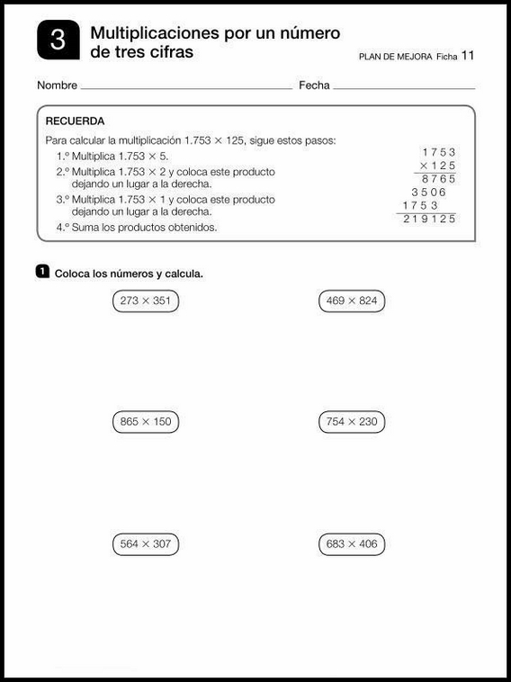 Mathe-Wiederholungsblätter für 9-Jährige 11