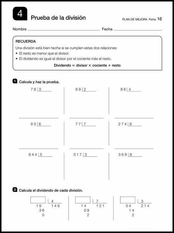 9 años 4º Educacion Primaria Repaso 16