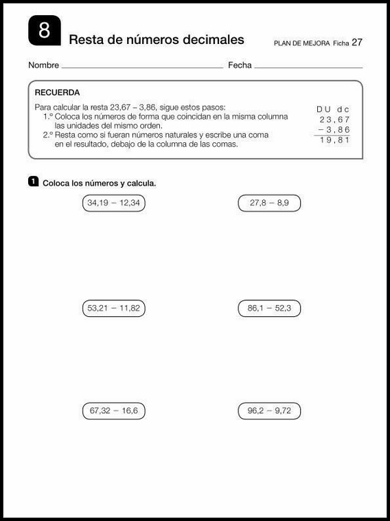 9 años 4º Educacion Primaria Repaso 27