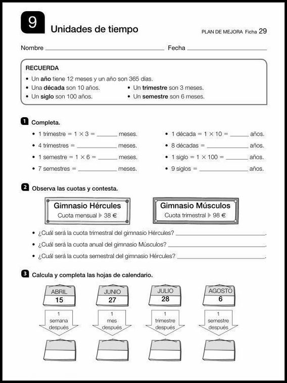 9 años 4º Educacion Primaria Repaso 29