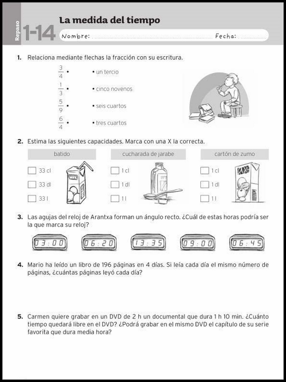 Revisões de matemática para crianças de 9 anos 61