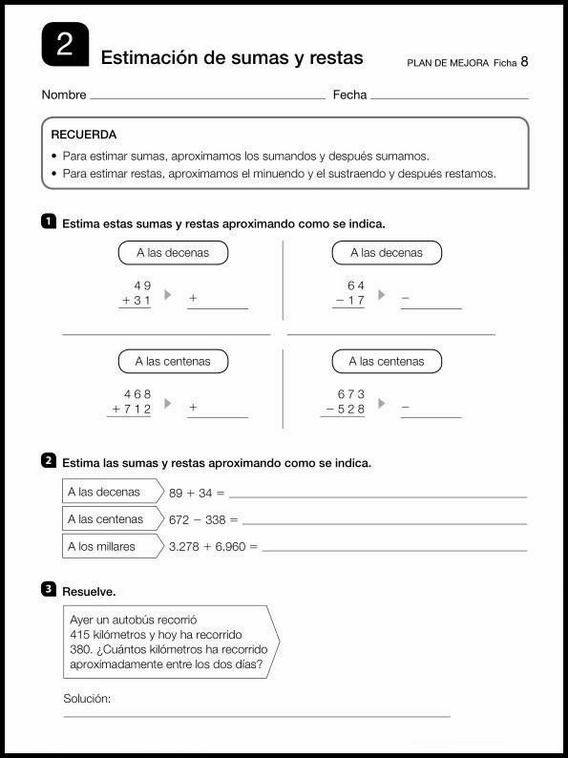 9 años 4º Educacion Primaria Repaso 8