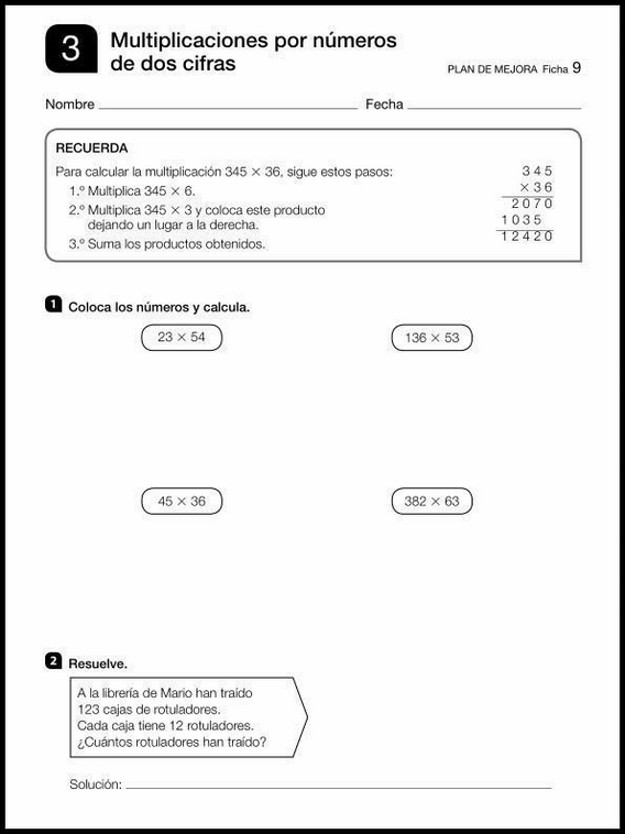 Esercizi di ripasso per bambini di 9 anni 9