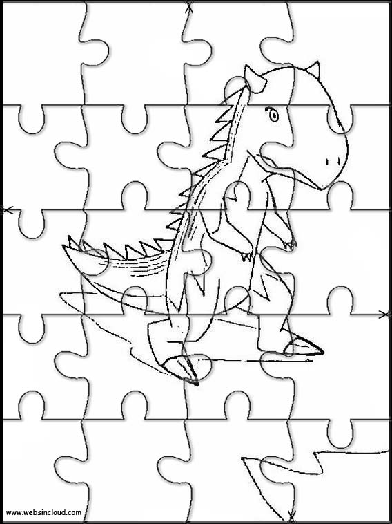 Puzzles Recortables para Imprimir para Niños Dino Rey 1