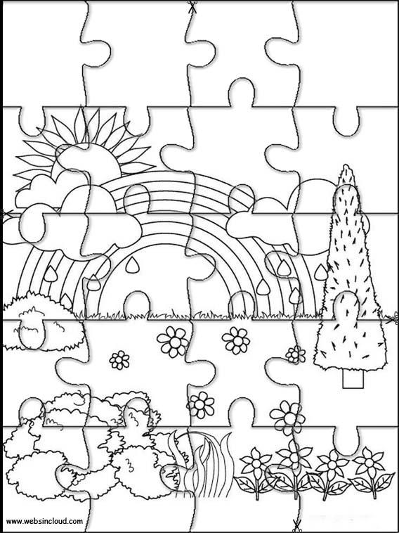Artístico Conflicto Campo Puzzles Online para Imprimir para Niños Arcoiris 11