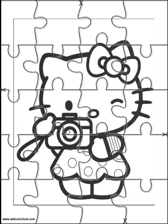 Rompecabezas Recortables Imprimir para Niños Hello Kitty 10