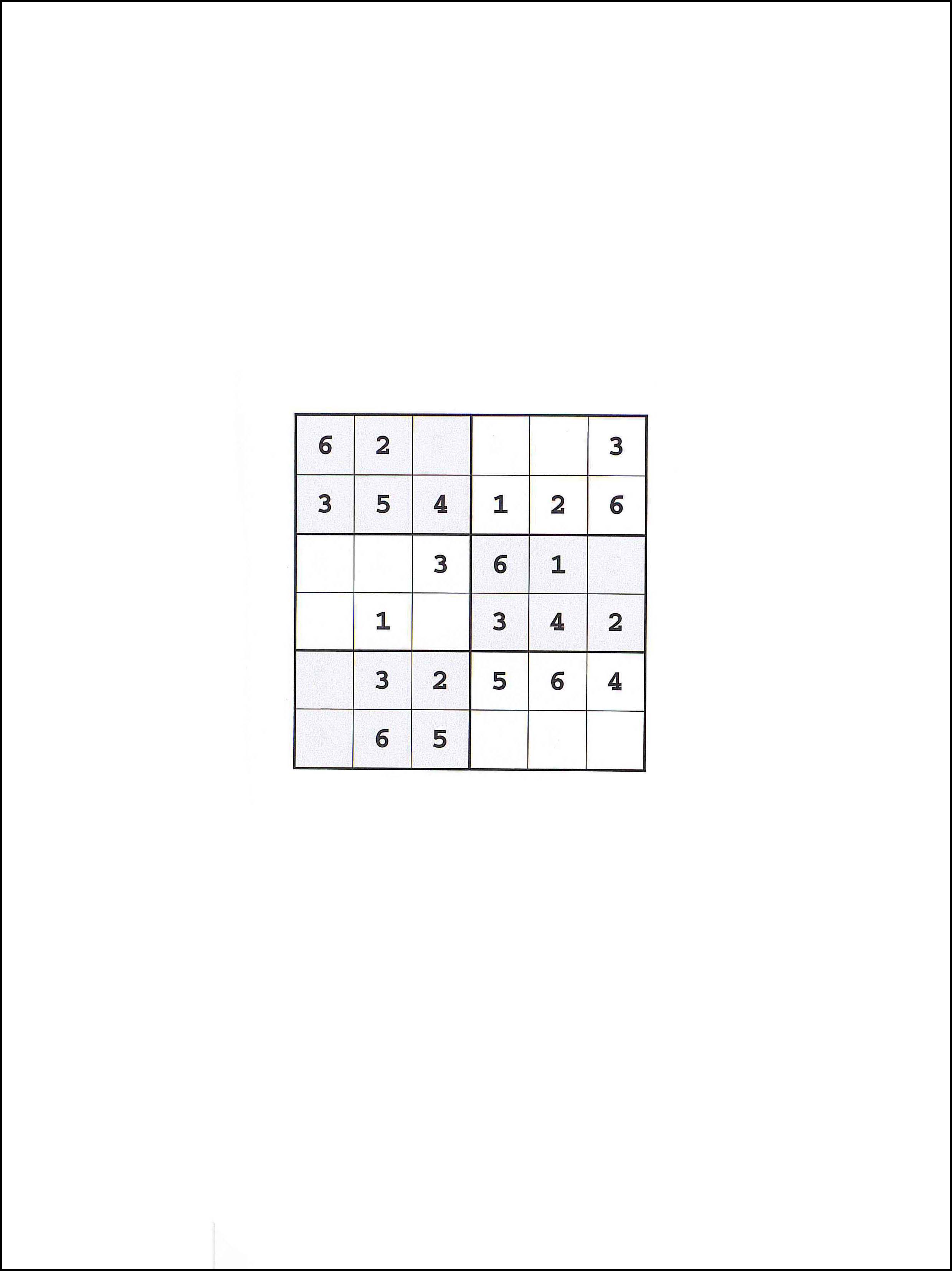 6x6 सुडोकु 11