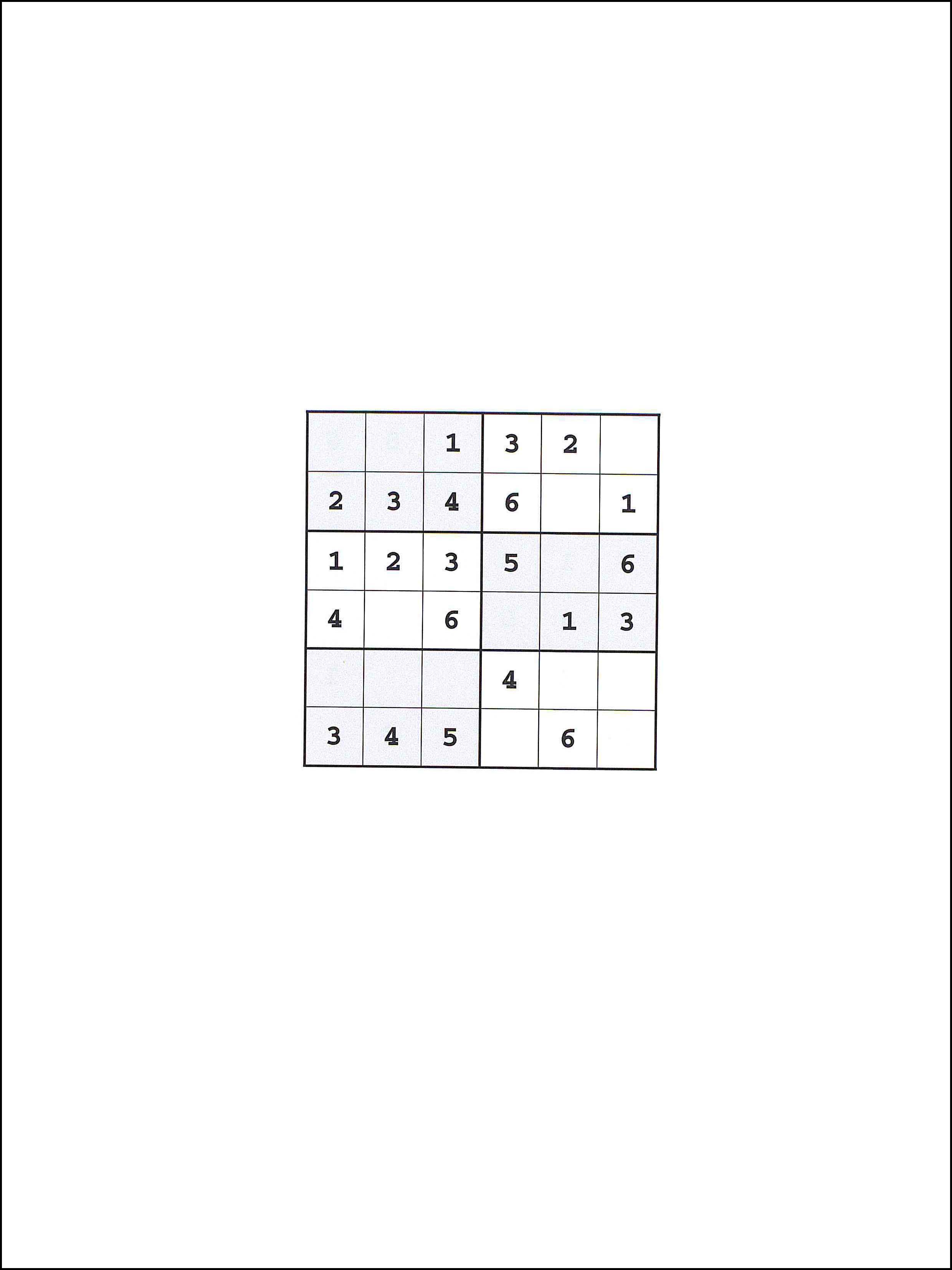 6x6 सुडोकु 3