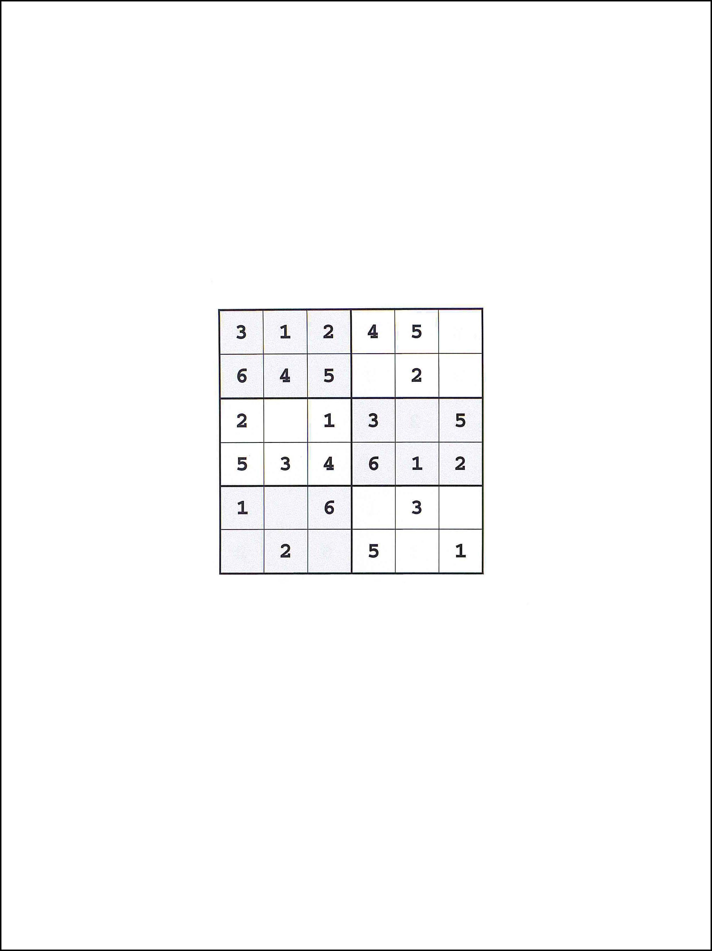 6x6 सुडोकु 4