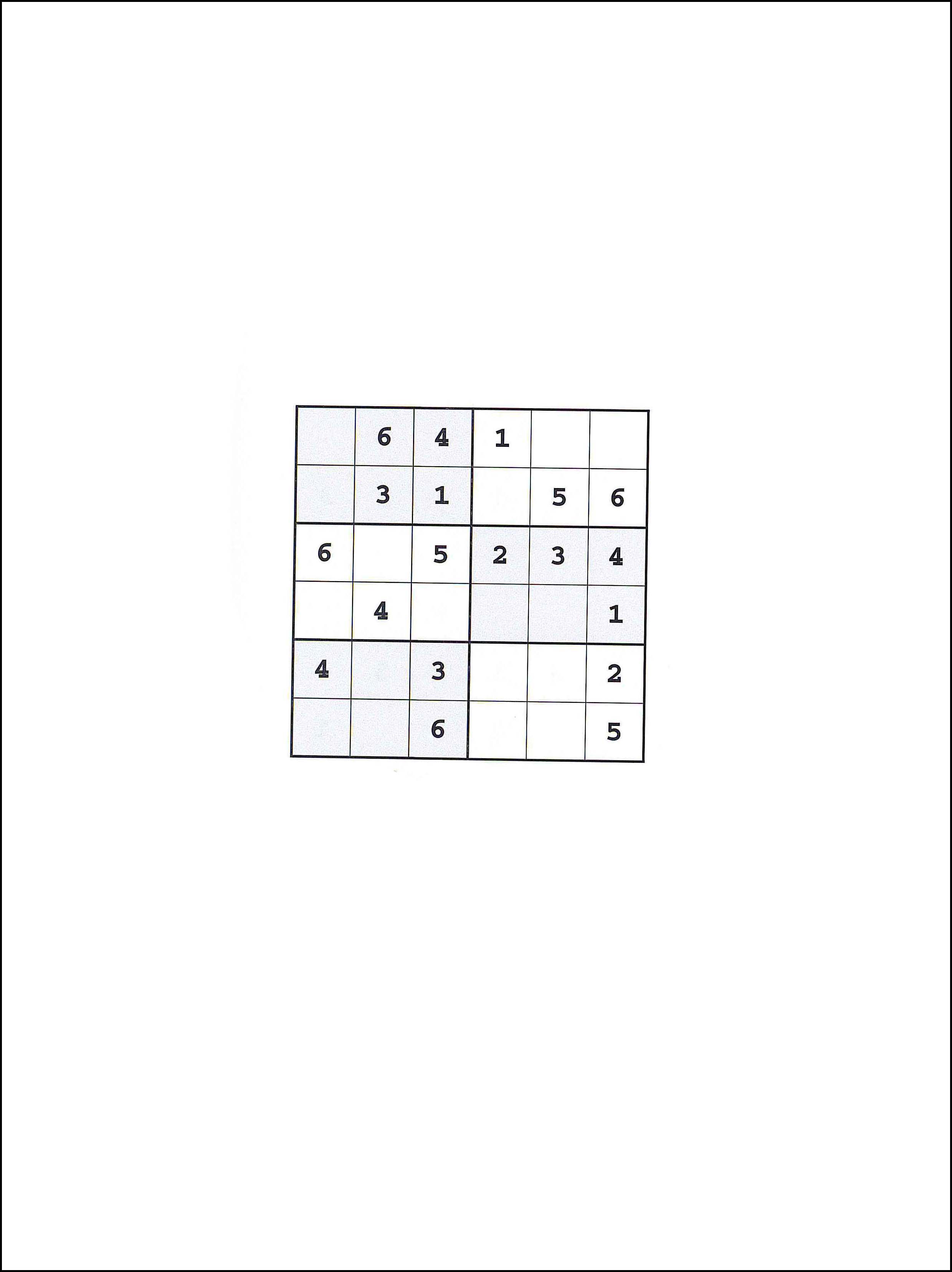 6x6 सुडोकु 82