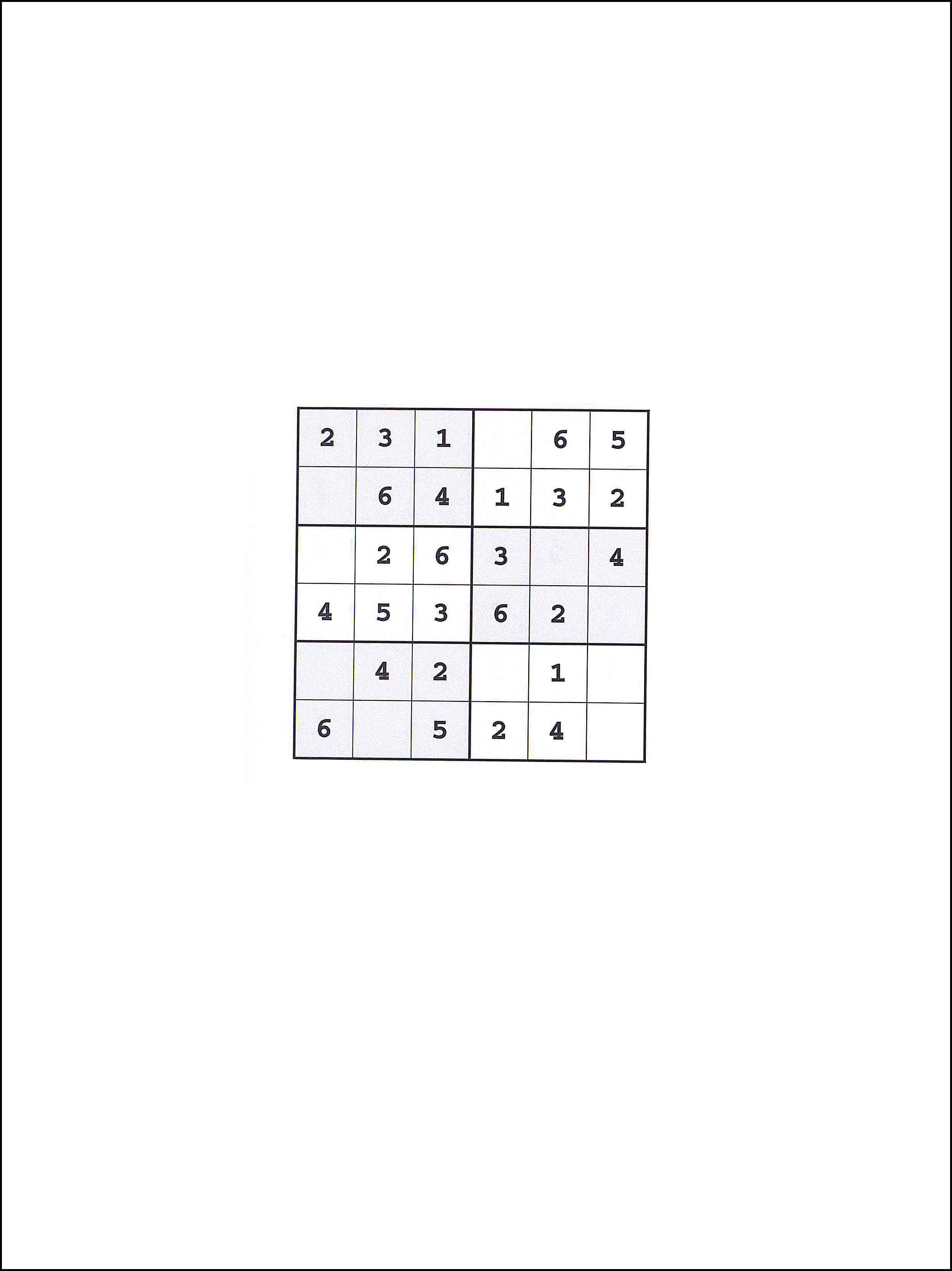Sudoku 6x6 91