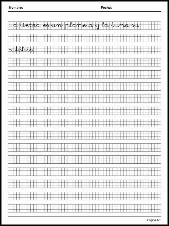 Письмо по клеточкам для изучения испанского языка 28