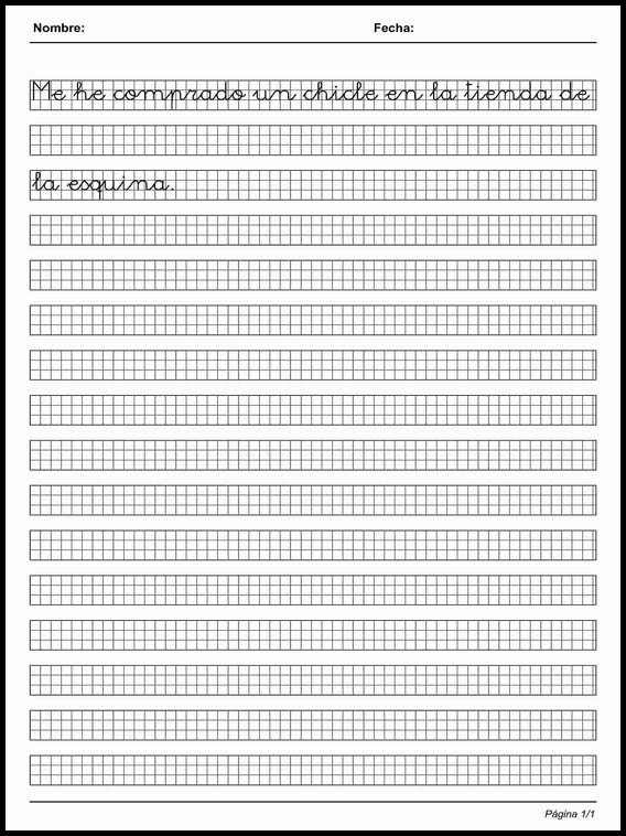 Письмо по клеточкам для изучения испанского языка 91