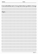 Handscrift in grid to learn Spanish39