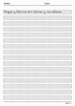 Handscrift in grid to learn Spanish44