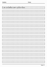 Handscrift in grid to learn Spanish50