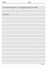 Handscrift in grid to learn Spanish54