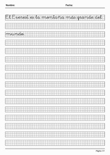 Handscrift in grid to learn Spanish55