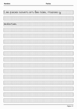 Handscrift in grid to learn Spanish56