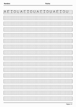 Handscrift in grid to learn Spanish57